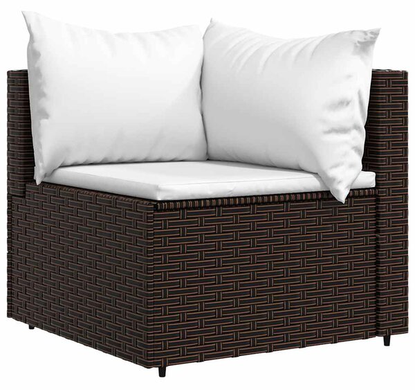 3 részes barna polyrattan kerti ülőgarnitúra párnával