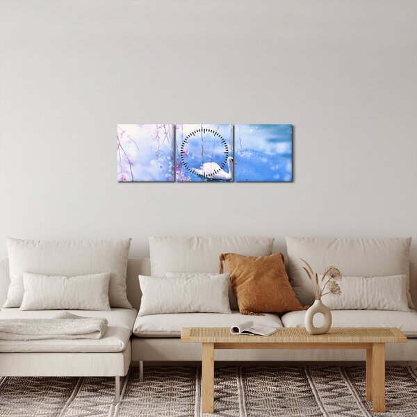 Kép - Varázslatos tó (órával) (90x30 cm)