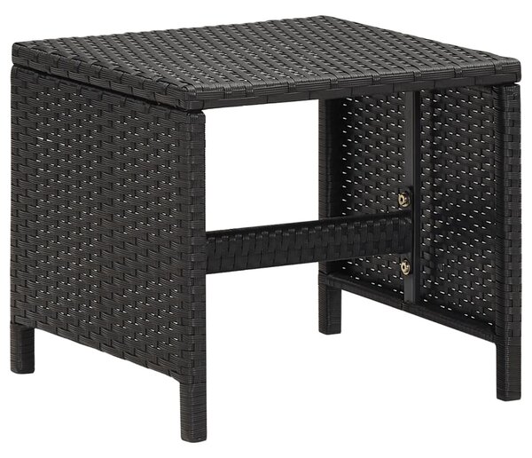 4 db fekete polyrattan kerti ülőke párnákkal