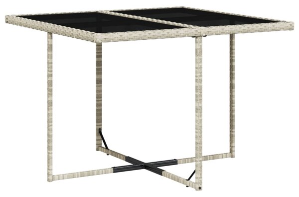 5részes világosszürke polyrattan kerti étkezőgarnitúra párnával