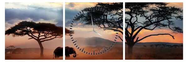 Kép - Serengeti Nemzeti Park, Tanzánia, Afrika (órával) (90x30 cm)