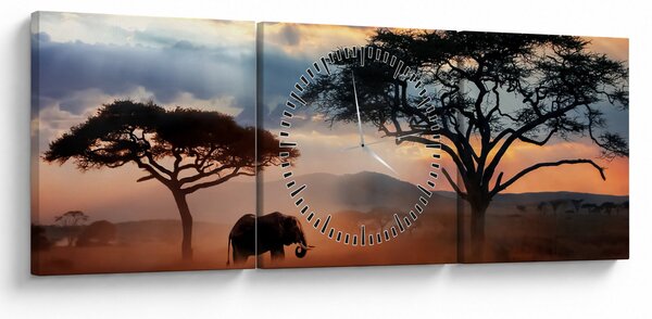 Kép - Serengeti Nemzeti Park, Tanzánia, Afrika (órával) (90x30 cm)