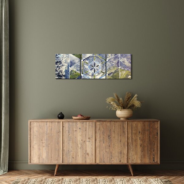 Kép - Geometriai ábra (órával) (90x30 cm)