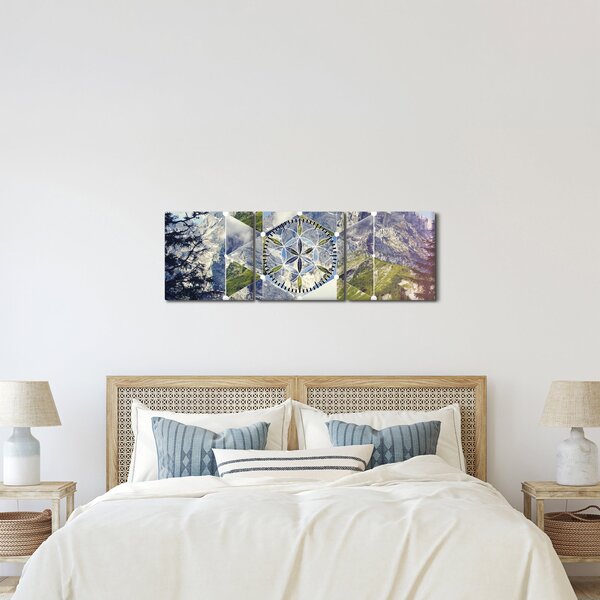 Kép - Geometriai ábra (órával) (90x30 cm)