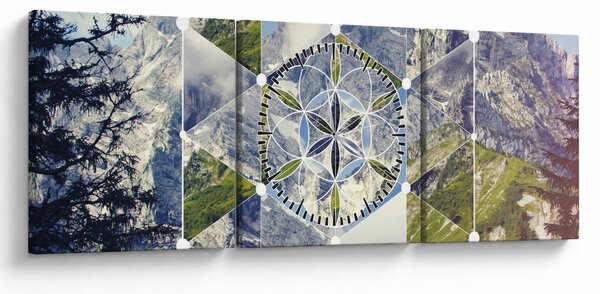 Kép - Geometriai ábra (órával) (90x30 cm)