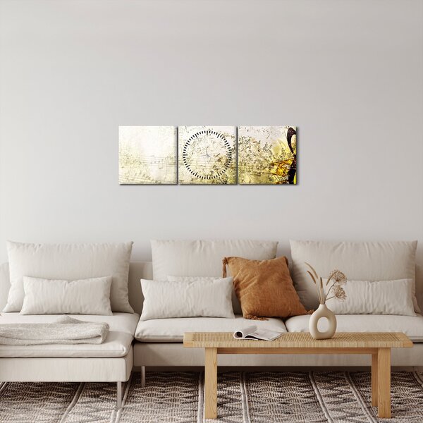 Kép - a zene ereje (órával) (90x30 cm)