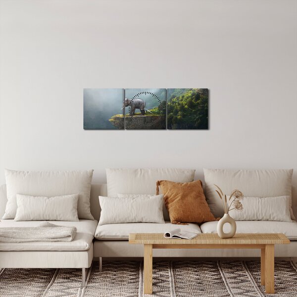 Kép - Az elefánt a Taj Mahal tetején (órával) (90x30 cm)