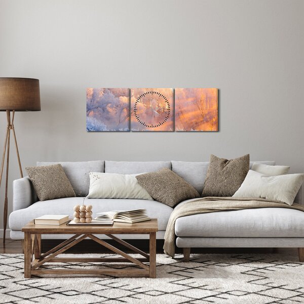 Kép - fagyos hajnal (órával) (90x30 cm)