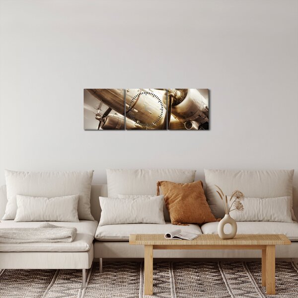 Egy repülőgép képe (órával) (90x30 cm)