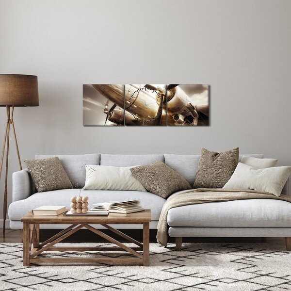 Egy repülőgép képe (órával) (90x30 cm)
