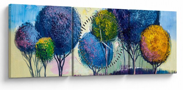 Kupolafák képe, olajfestmény (órával) (90x30 cm)