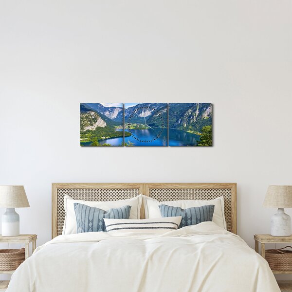 Kép - Hallstatt tó, Hallstatt, Austria (órával) (90x30 cm)