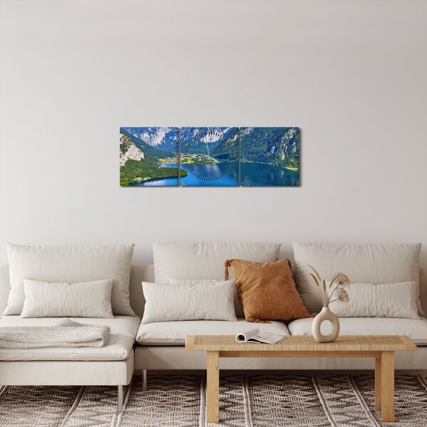 Kép - Hallstatt tó, Hallstatt, Austria (órával) (90x30 cm)