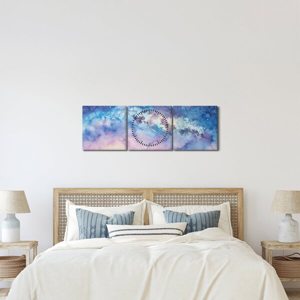Kép - Milky Way, akvarell (órával) (90x30 cm)