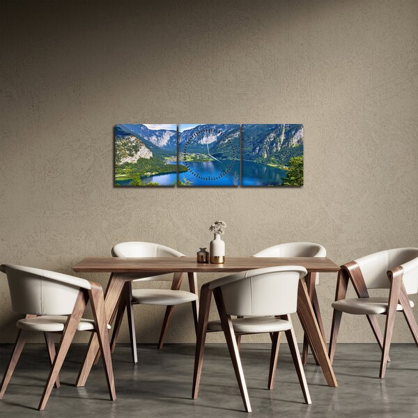 Kép - Hallstatt tó, Hallstatt, Austria (órával) (90x30 cm)