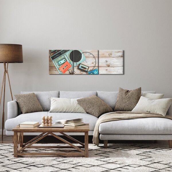 Kép - retro rádió (órával) (90x30 cm)