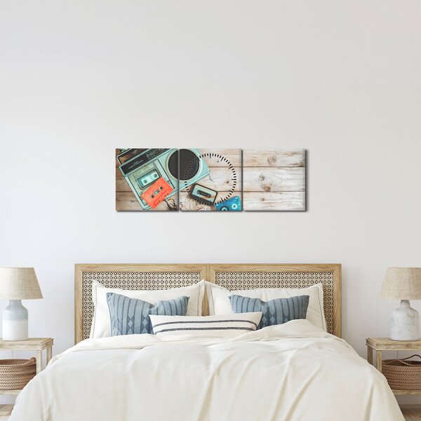 Kép - retro rádió (órával) (90x30 cm)