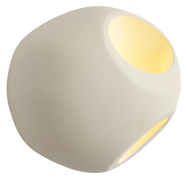 Japandi fali lámpa krém kerek 28 cm - Pietra