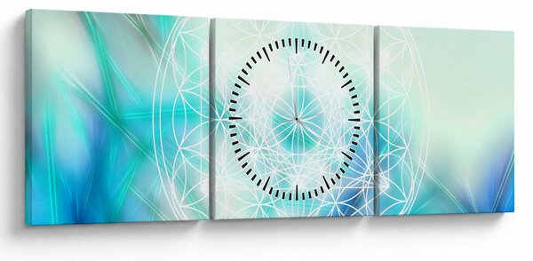 Kép - Merkaba türkiz háttérrel (órával) (90x30 cm)