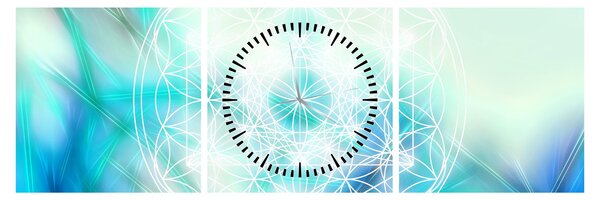Kép - Merkaba türkiz háttérrel (órával) (90x30 cm)