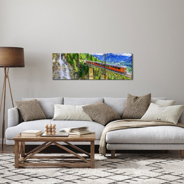 Kép - Matterhorn, Zermatt, Valais, Svájc (órával) (90x30 cm)