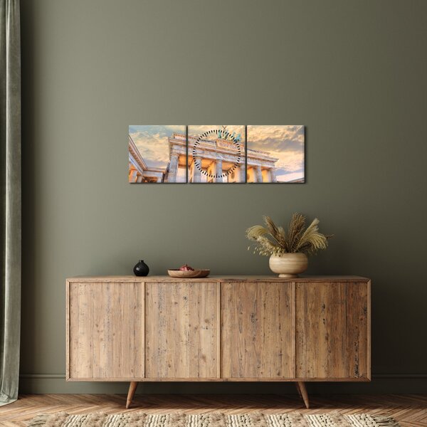 Kép - Brandenburgi kapu, Berlin, Németország (órával) (90x30 cm)