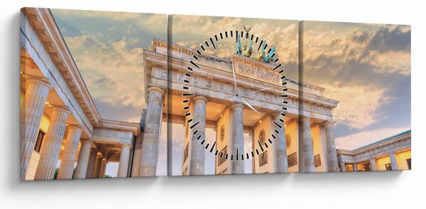Kép - Brandenburgi kapu, Berlin, Németország (órával) (90x30 cm)
