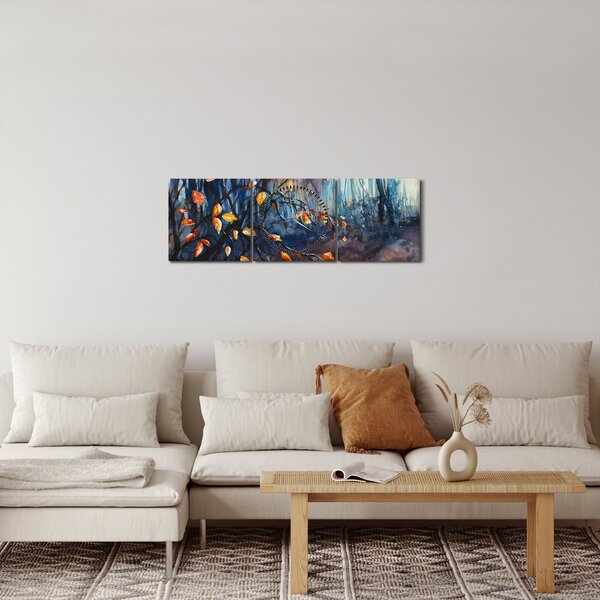 Kép - Az őszi nap sugarai (órával) (90x30 cm)
