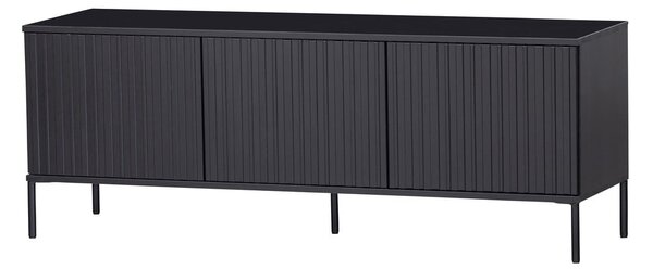 Fekete borovi fenyő TV-állvány 150x56x44 cm Gravure – WOOOD