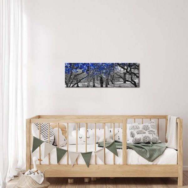Kép - Kék fák, Central Park, New York (órával) (90x30 cm)