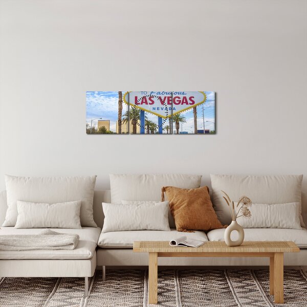 Kép - Las Vegas (órával) (90x30 cm)