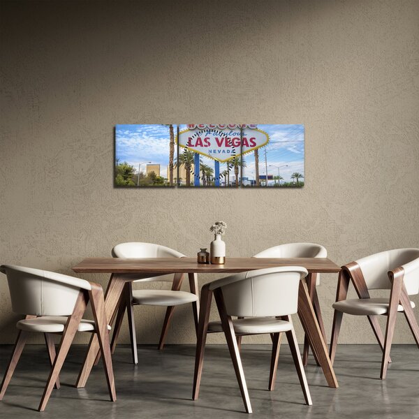 Kép - Las Vegas (órával) (90x30 cm)