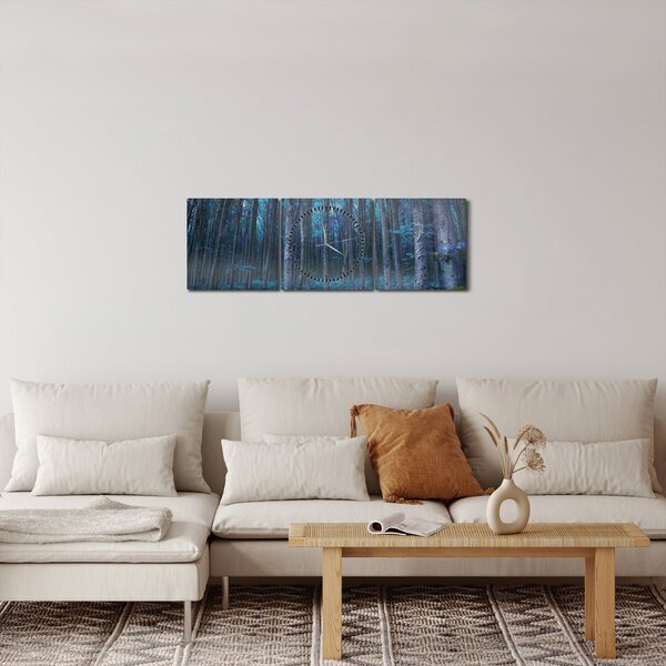 Kép - varázslatos erdő (órával) (90x30 cm)