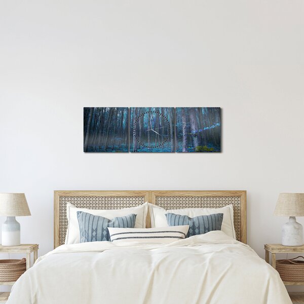 Kép - varázslatos erdő (órával) (90x30 cm)