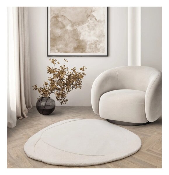 Fehér gyapjú szőnyeg 150x150 cm Olsen – Asiatic Carpets