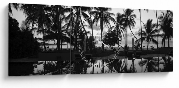 Egy trópusi sziget képe (órával) (90x30 cm)