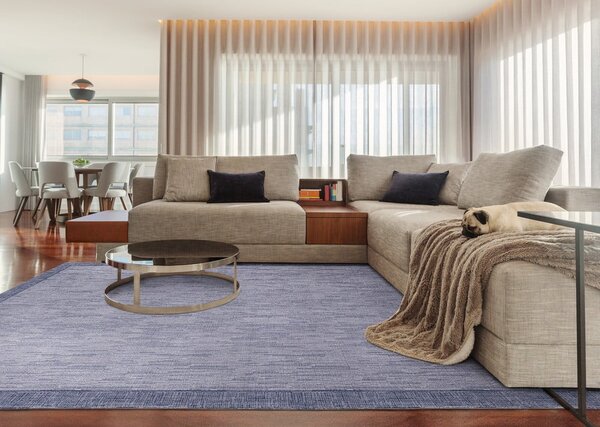 Sötétkék gyapjú szőnyeg 200x300 cm Linea – Agnella