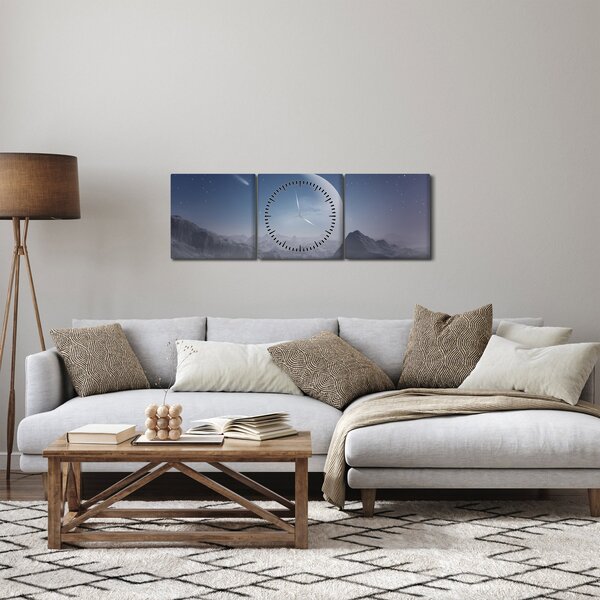 Kép - Ég a a sziklák felett (órával) (90x30 cm)