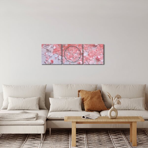 Kép - Tengerparti hangulat rózsaszín árnyalatokban (órával) (90x30 cm)
