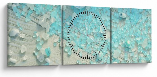 Kép - Tengerparti hangulat türkiz árnyalatokban (órával) (90x30 cm)