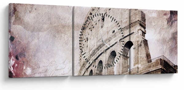 Kép - Colosseum, Róma, Olaszország (órával) (90x30 cm)