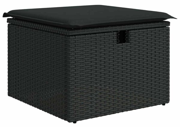 VidaXL Polyrattan Kerti Ülőgarnitúra - 8 részes - Fekete