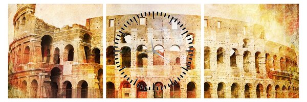 Kép - Digitális festészet, Colosseum, Róma, Olaszország (órával) (90x30 cm)