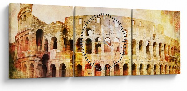 Kép - Digitális festészet, Colosseum, Róma, Olaszország (órával) (90x30 cm)