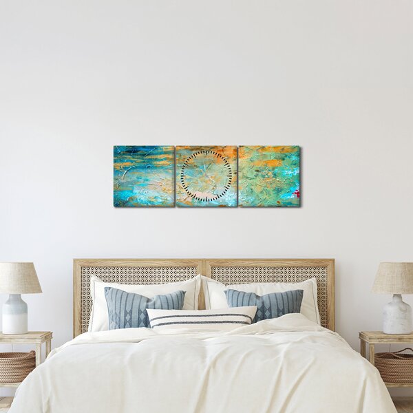 A kék absztrakció képe (órával) (90x30 cm)