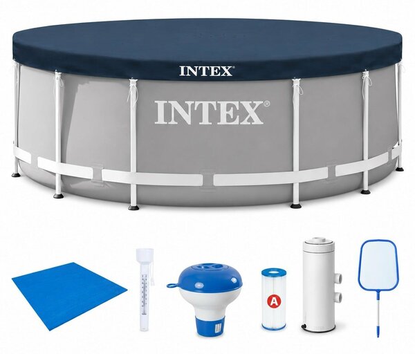 Intex 26712NP Prism Frame fémkeretes medence, 366x76 cm, 6500 liter, minden tartozékkal