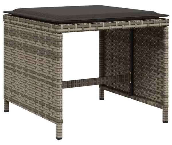 VidaXL Polyrattan Kerti Étkezőgarnitúra - 17 részes - Szürke