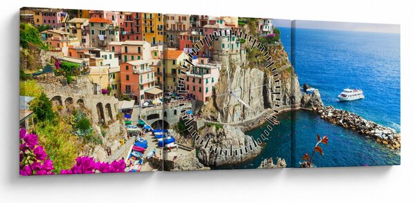 Kép - Manarola olasz falu (órával) (90x30 cm)