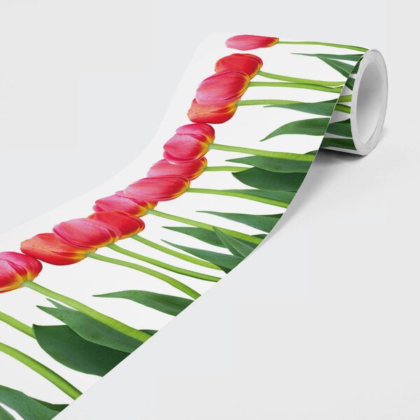Nem szőtt öntapadós bordűr tulipánok minta 15 cm x 5 m