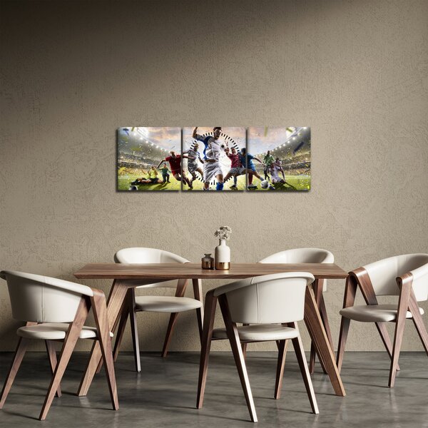 Kép - futball (órával) (90x30 cm)